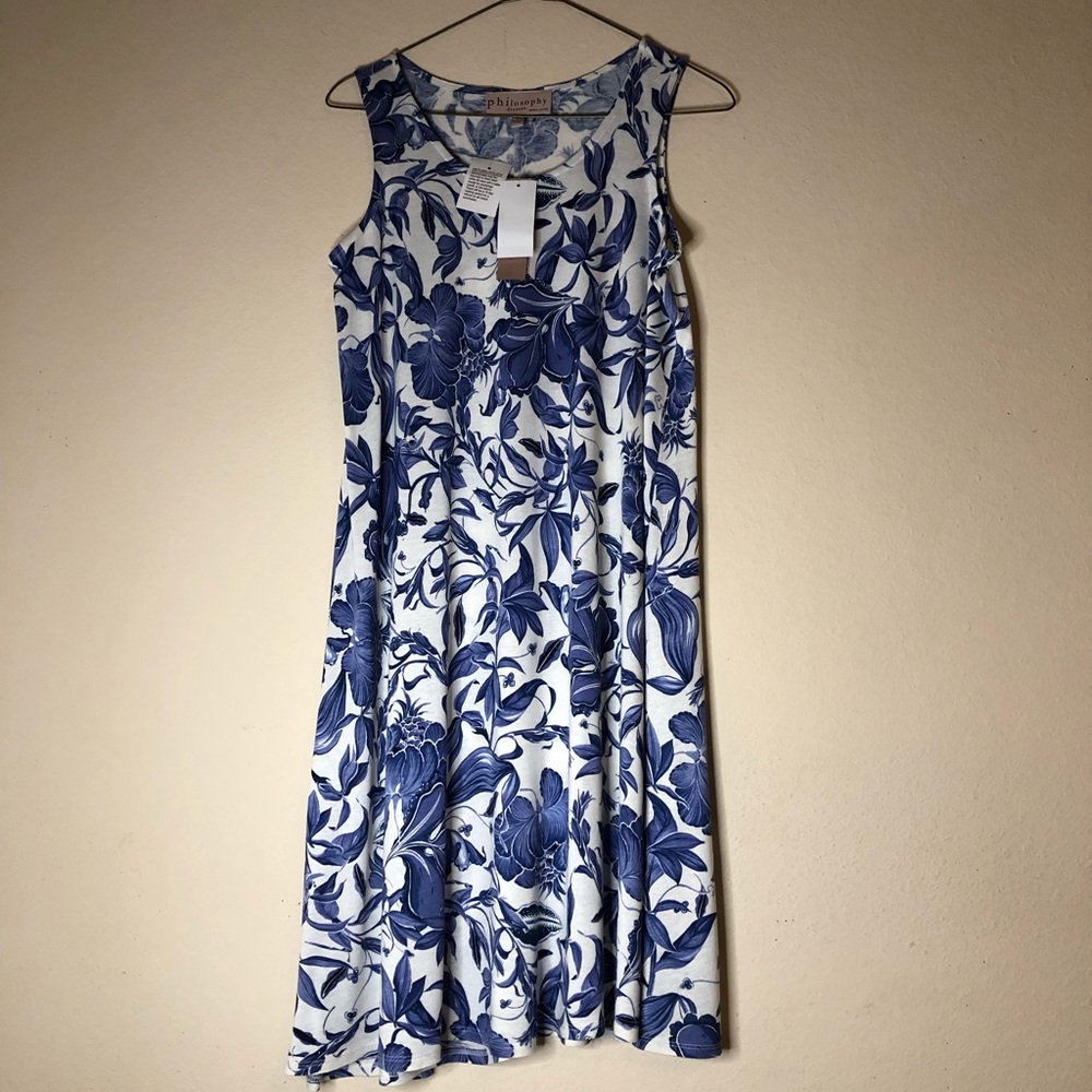 Philosophy Repub Clothing Asymmetrical Sleeveless Swing Dress - Picture 2 of 14